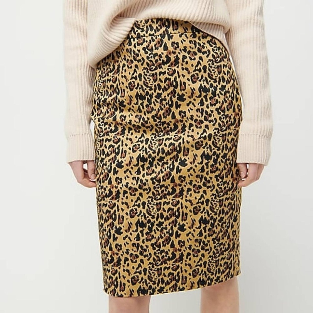 J. Crew No. 2 Pencil® bi-stretch cotton skirt in Leopard - Picture 2 of 8